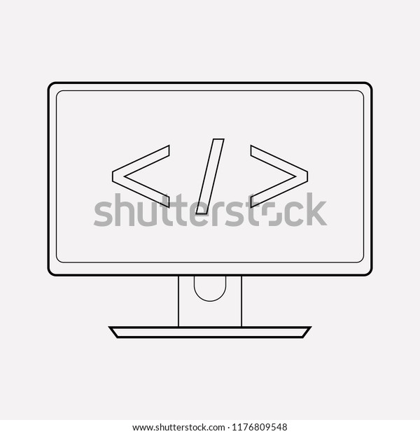 Programming Icon Line Element Vector Illustration Stock Vector (Royalty ...