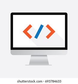 Programming icon on pc.Web development concept.
