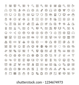 Programming icon set. Collection of high quality black outline logo for web site design and mobile apps. Vector illustration on a white background.
