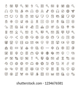 Programming icon set. Collection of high quality black outline logo for web site design and mobile apps. Vector illustration on a white background.