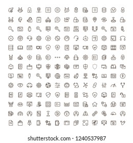 Programming icon set. Collection of high quality black outline logo for web site design and mobile apps. Vector illustration on a white background.