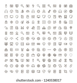 Programming icon set. Collection of high quality black outline logo for web site design and mobile apps. Vector illustration on a white background.