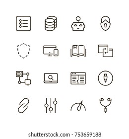 Programming icon set. Collection of high quality black outline logo for web site design and mobile apps. Vector illustration on a white background.