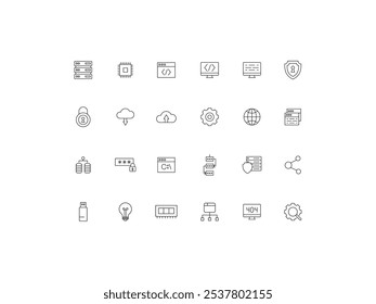 Programming icon set, design, vector illustration