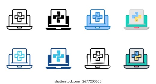Programming icon set multiple style collection 
