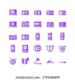 Programming icon set vector gradient for website, mobile app, presentation, social media. Suitable for user interface and user experience
