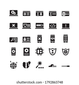 Programming icon set vector solid for website, mobile app, presentation, social media. Suitable for user interface and user experience.