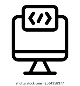 Programming icon with simple and line style