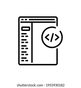 Programming icon in stroke style. Vector illustration of programming vector
