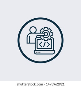 programming icon in trendy design style. programming icon isolated on white background. programming vector icon simple and modern flat symbol for web site, mobile, logo, app