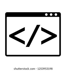 Programming icon vector. Coding