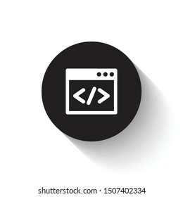 Programming icon vector design. Black flat icon with dynamic concept. Scalable vector design.
