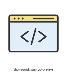 Programming icon vector image. Can also be used for Physical Fitness. Suitable for mobile apps, web apps and print media.