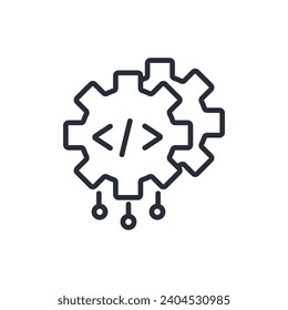 programming icon. vector.Editable stroke.linear style sign for use web design,logo.Symbol illustration.