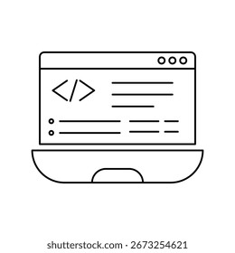 Programming icon with white background vector stock illustration