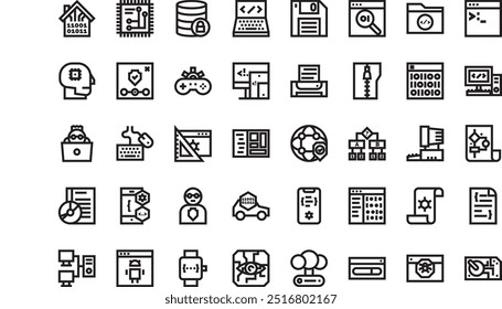 Programming icons High-Quality Vector Icons Collection with Editable Stroke. Ideal for Professional and Creative Projects.