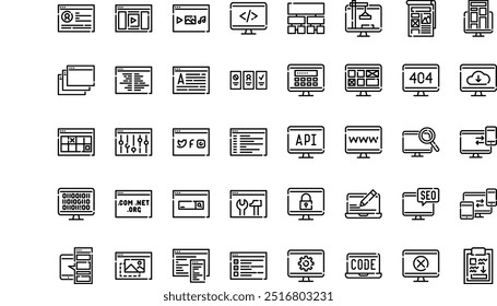 Programming icons High-Quality Vector Icons Collection with Editable Stroke. Ideal for Professional and Creative Projects.