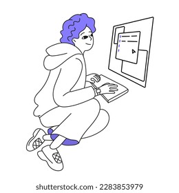 Ilustración de programación. trabajar en desarrollo web y de aplicaciones en equipos. Desarrolladores de software. Ilustraciones de estilo vector plano.