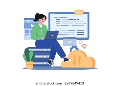 Programming Illustration concept on white background