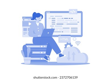 Programming Illustration concept on white background