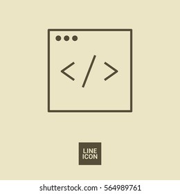 programming isolated minimal icon. making website graph line vector icon for websites and mobile minimalistic flat design. 
