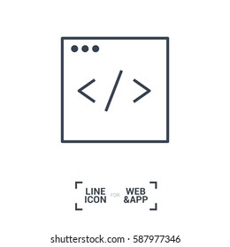 programming isolated minimal icon. making website graph line vector icon for websites and mobile minimalistic flat design. 