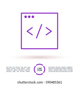 programming isolated minimal icon. making website graph line vector icon for websites and mobile minimalistic flat design. 