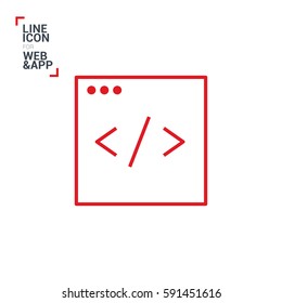 programming isolated minimal icon. making website graph line vector icon for websites and mobile minimalistic flat design. 