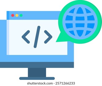 Programming Language Icon Flat Vector Illustration