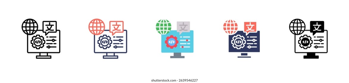 Programming Language Icon Multiple Vector Illustration