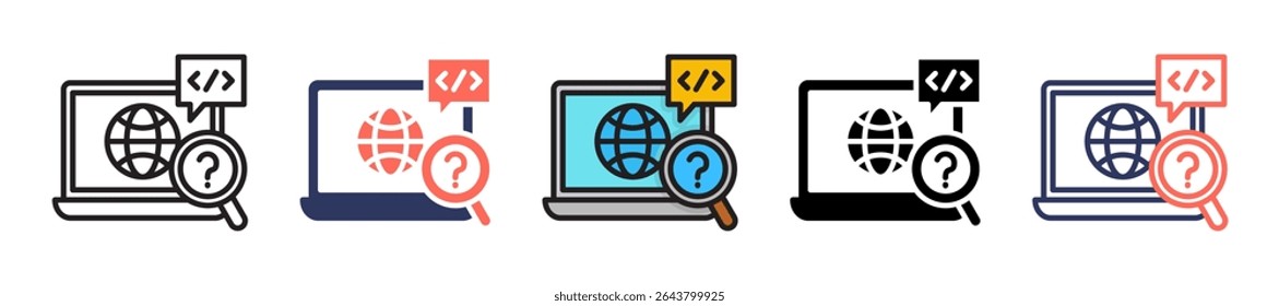 Programming Language Icon Multiple Vector Illustration