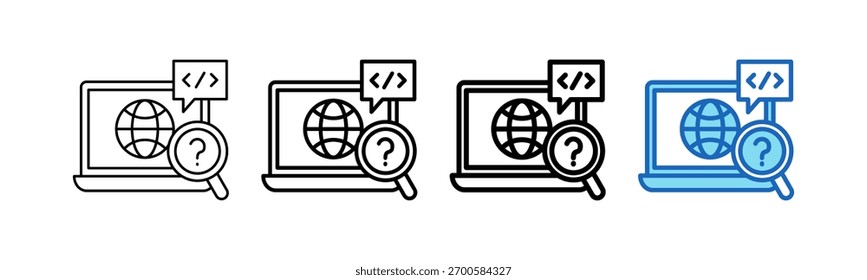 Programming Language Icon outline style Vector Illustration