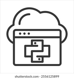 Programming Language Outline Icon Vector Illustration