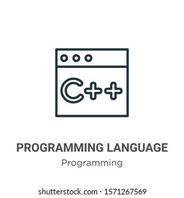 Programming language outline vector icon. Thin line black programming language icon, flat vector simple element illustration from editable programming concept isolated on white background