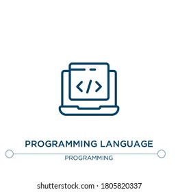 programming language vector line icon. Simple element illustration. programming language outline icon from programming concept. Can be used for web and mobile
