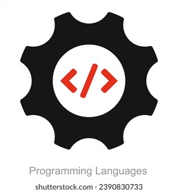 Programming languages and code icon concept
