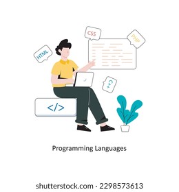 Programming Languages Flat Style Design Vector illustration. Stock illustration