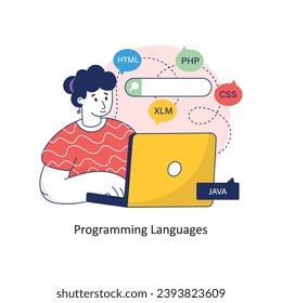 Programming Languages vector Filled outline Design illustration. Symbol on White background EPS 10 File