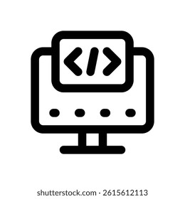 programming line icon. Clean and minimalist vector icon for websites, mobile apps, presentations, and logos. Fully scalable and customizable for any project.