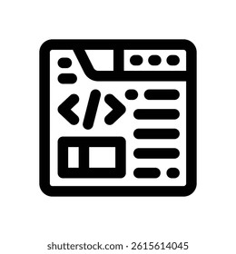 programming line icon. Clean and minimalist vector icon for websites, mobile apps, presentations, and logos. Fully scalable and customizable for any project.