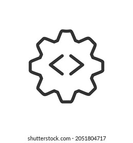 Programming line icon. Web symbol for web and apps. Sign design in outline style. Programming stroke object.