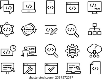 Programming line Icons vector design