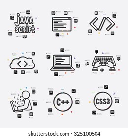programming line infographic illustration. Fully editable vector file