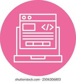Programming Line Vector Icon Design