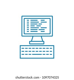 Programming linear icon concept. Programming line vector sign, symbol, illustration.