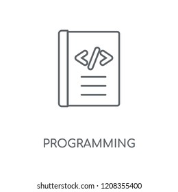 Programming linear icon. Programming concept stroke symbol design. Thin graphic elements vector illustration, outline pattern on a white background, eps 10.
