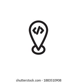 Programming location icon. Icon design for programming and software engineering. Vector
