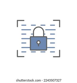 Programming lock icon illustration. Padlock, safety. icon related to developer. Two tone icon style. suitable for apps, websites, mobile apps. Simple vector design editable