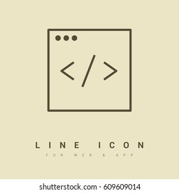 programming making website line vector icon