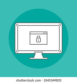 Programming outline icon on monitor